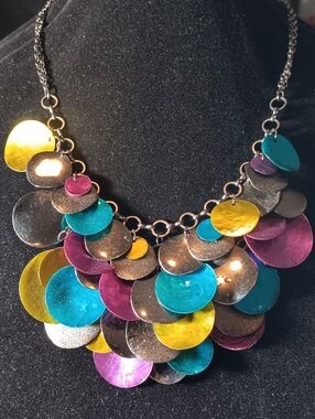 Statement Multicolor Disc Necklace - Women Jewelry